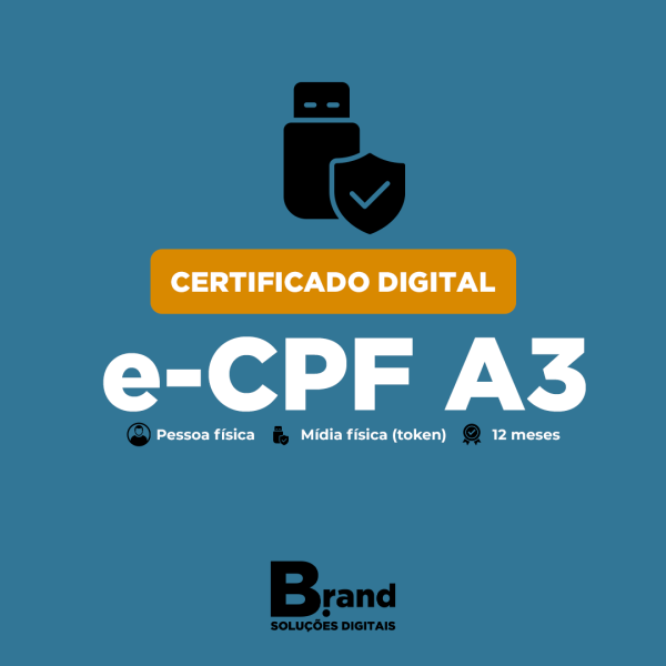 e-CPF A3 - Mídia física (token) - 1 ano